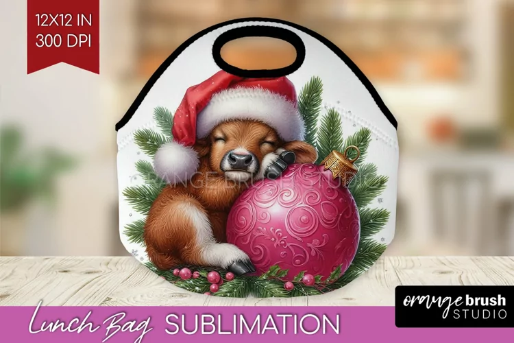 Christmas Animals Lunch Bag - Cute Christmas Lunch Bug PNG