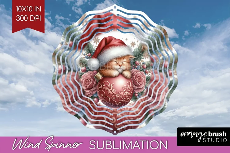 Christmas Animals Wind Spinner Sublimation PNG - Cute Round