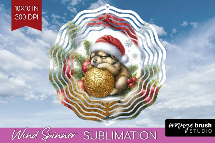 Christmas Animals Wind Spinner Sublimation PNG - Cute Round