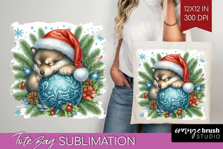 Christmas Animals Tote Bag - Cute Christmas Tote Bag PNG