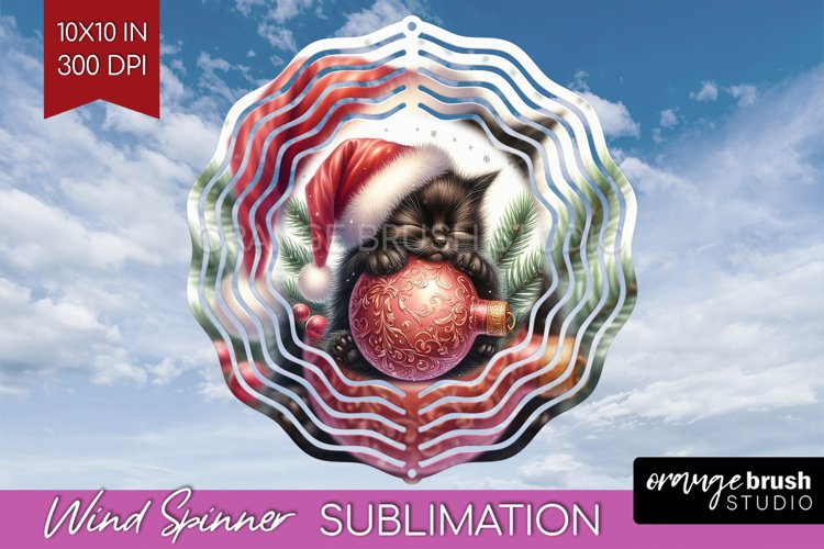 Christmas Animals Wind Spinner Sublimation PNG - Cute Round example image 1