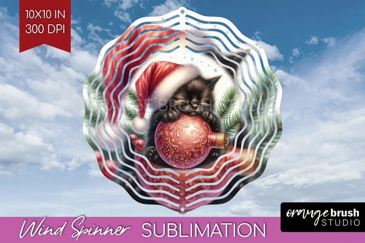 Christmas Animals Wind Spinner Sublimation PNG - Cute Round