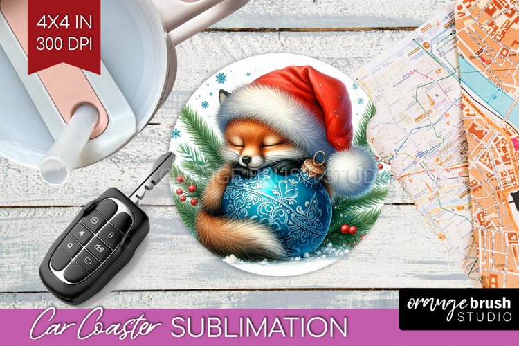 Christmas Animals Car Coaster - Cute Christmas Coaster PNG example image 1