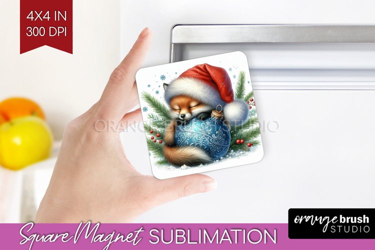 Christmas Animals Magnet Sublimation - Cute Christmas Square