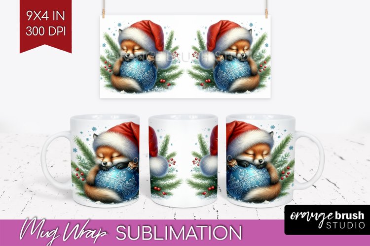 Christmas Animals Mug Wrap - Cute Christmas Mug PNG