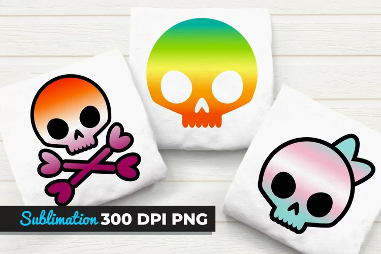 5 color LGBT skull - Halloween - Sublimation Design ACE NB