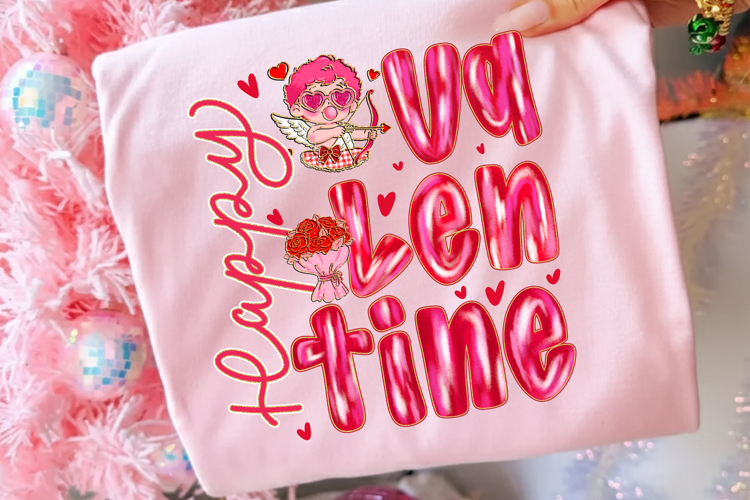 Happy Valentine Cupid Png, Brushstroke Valentine Png