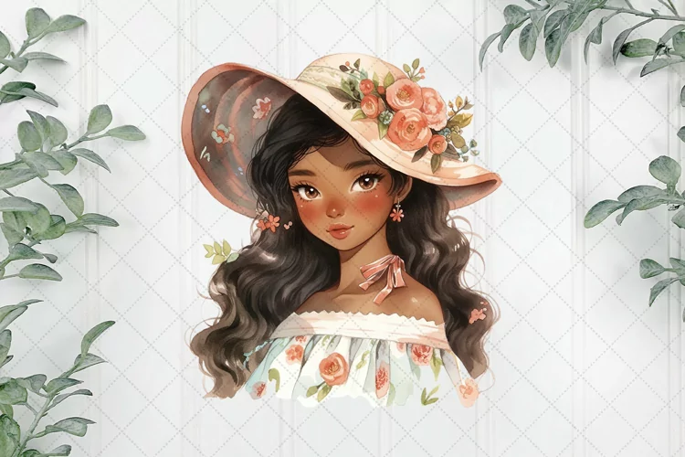 Cottagecore Ebony Girl Sublimation