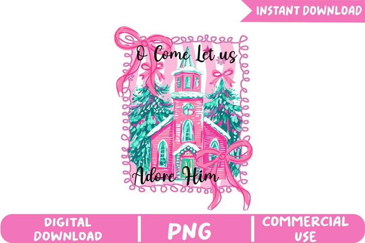 Pink Christmas Religious Sublimation, Jesus Christmas Png