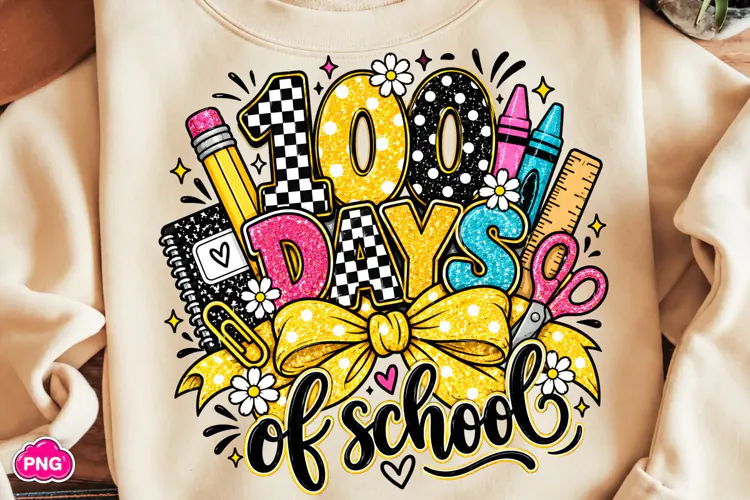 100 Days of School PNG, Happy 100 Days Of School PNG
