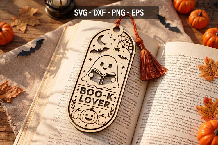 Boo-k Lover Bookmark SVG, Halloween Ghost Bookmark, Spooky