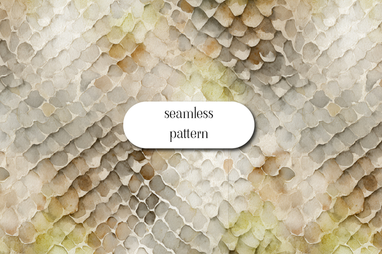 Watercolor Snake Skin Seamless Pattern Neutral Texture