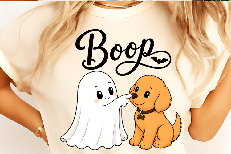 Boo Ghost Dog Halloween PNG, Funny Halloween PNG, Dog PNG example image 1