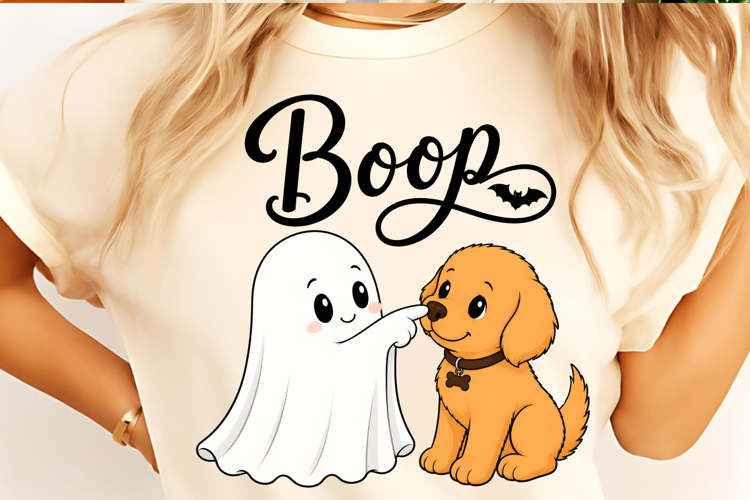 Boo Ghost Dog Halloween PNG, Funny Halloween PNG, Dog PNG
