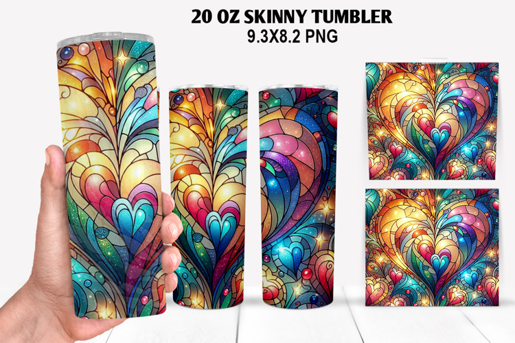 Valentine Skinny Tumbler 20oz Wrap Design, Valentine Tumbler