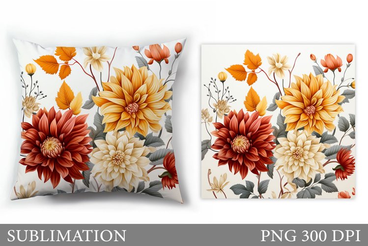 Flowers Sublimation. Flowers Pillow Sublimation example image 1