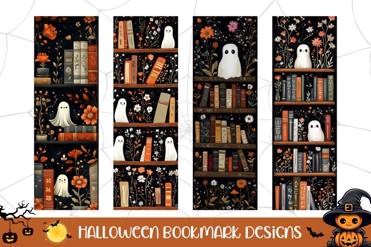 Halloween Ghost Bookmarks, Floral Bookmark Designs