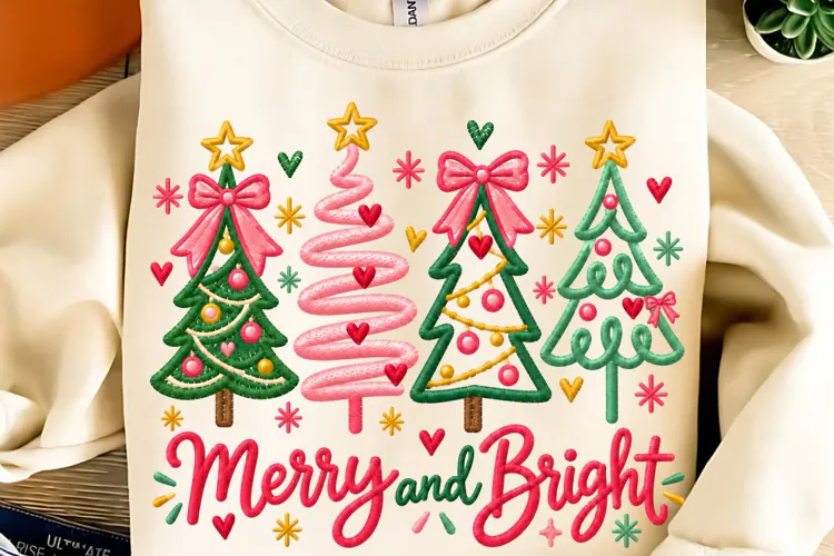 Merry and Bright PNG, Preppy Merry Coquette Christmas PNG