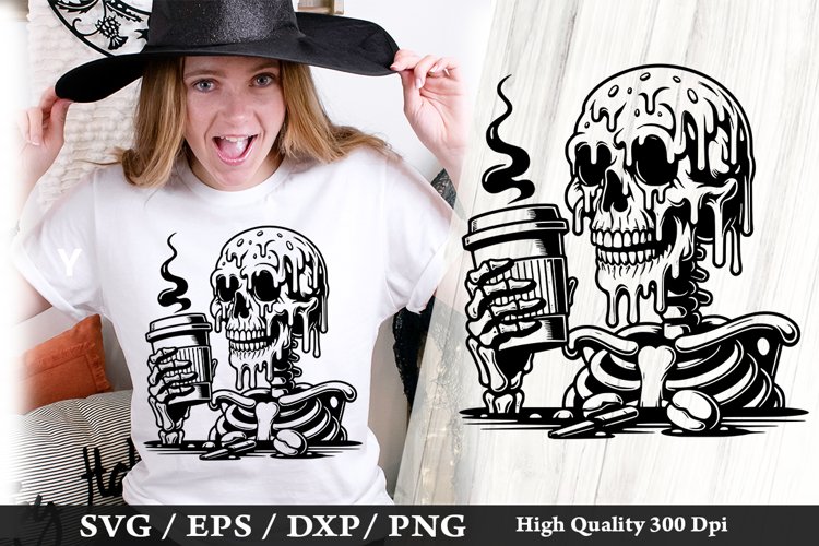 Melting Skeleton SVG Design - Skeleton T shirt Design