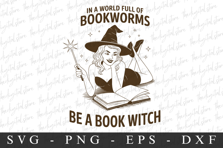 Bookwoms Be A Book Witch Svg | Halloween Svg | Cricut example image 1