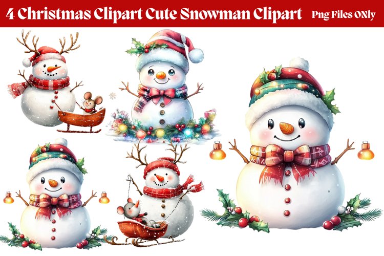 Cute Snowman Clipart Image 5