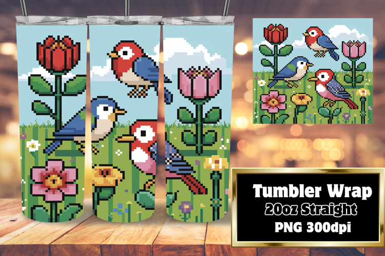 Unique Tumbler Sublimation Design , Birds