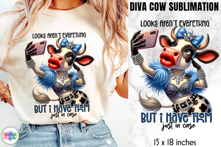 Funny Glamorous Cow Sublimation, Sassy Quotes PNG