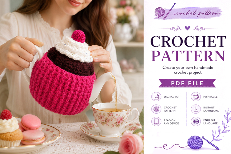 Cupcake Tea Cozy Crochet Pattern PDF