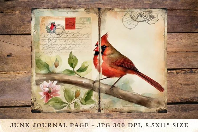 Printable Junk Journal Pages bird 9