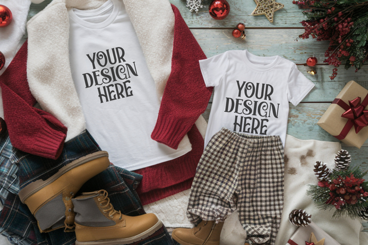 Christmas Family Matching Group T-Shirt Mockup