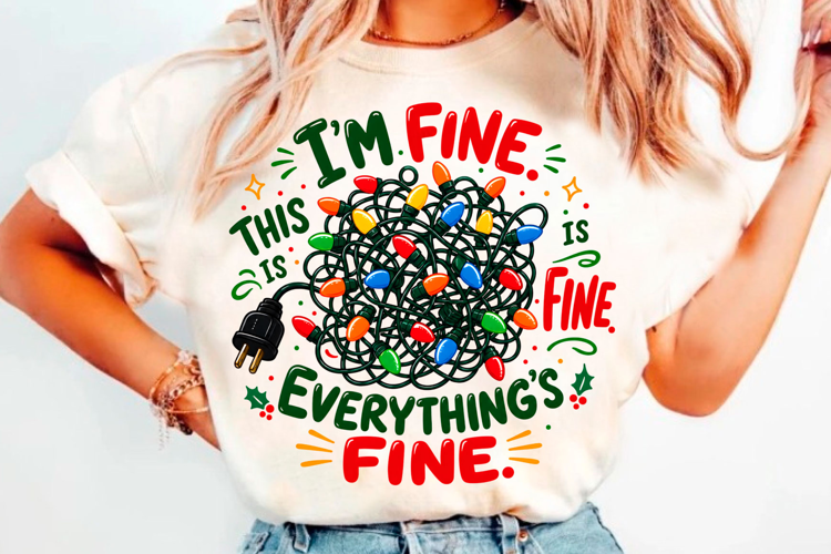 Everything’s Fine Tangled Christmas Lights PNG