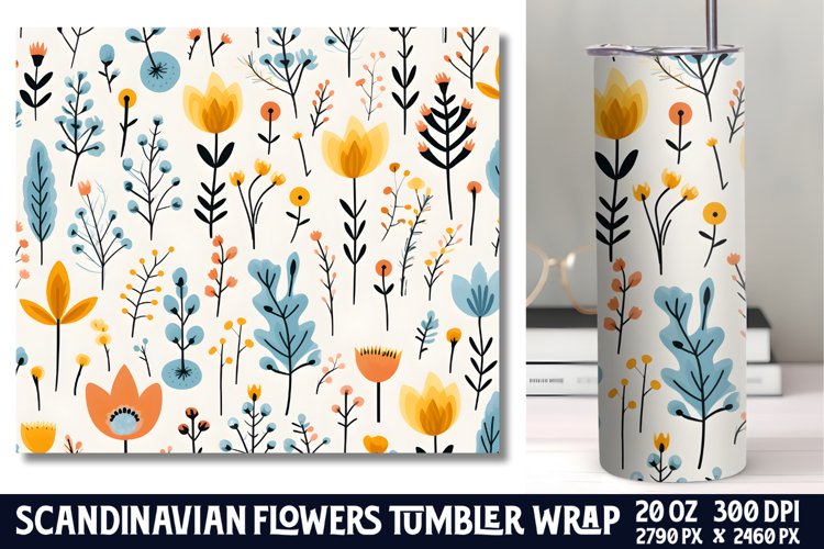 Scandinavian Flowers Tumbler