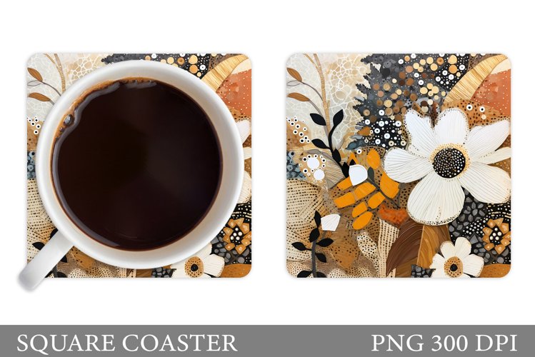 Flowers Coaster Design. Sublimation Coaster Flowers