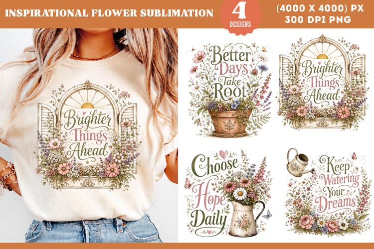 Inspirational Garden Quote Sublimation PNG example image 1