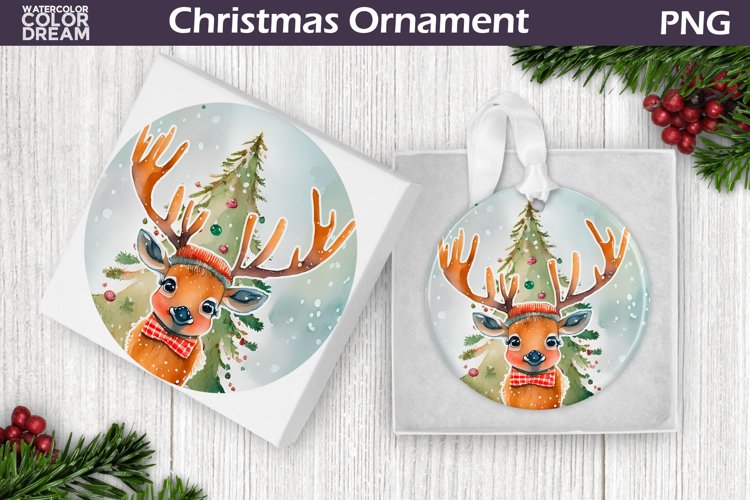 Deer Christmas Ornament | Christmas Ornament Sublimation example image 1