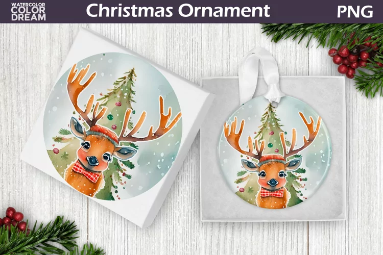 Deer Christmas Ornament | Christmas Ornament Sublimation