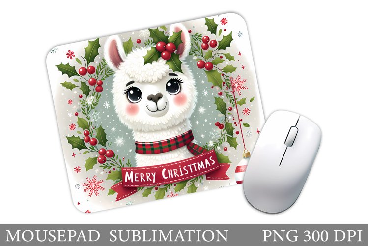 Christmas Lama Mouse Pad. Christmas Mouse Pad Sublimation