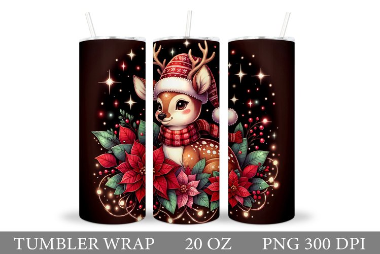 Christmas Deer Tumbler Design. Christmas Tumbler Sublimation