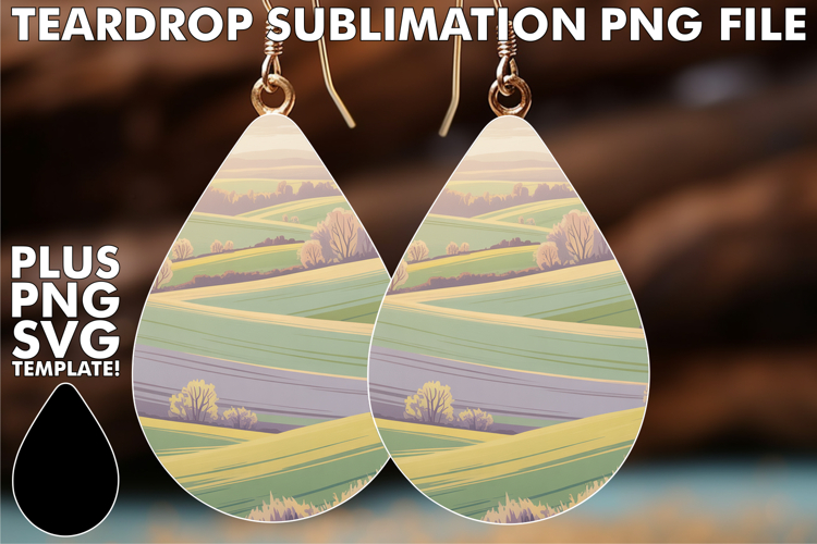 Charming Teardrop Earrings Design PNG, Spring