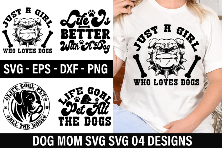 Dog mom SVG Design - Life Goal Pet All The Dogs
