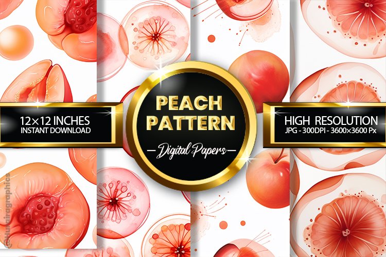 Peach Pattern Digital Papers - 04 Variations