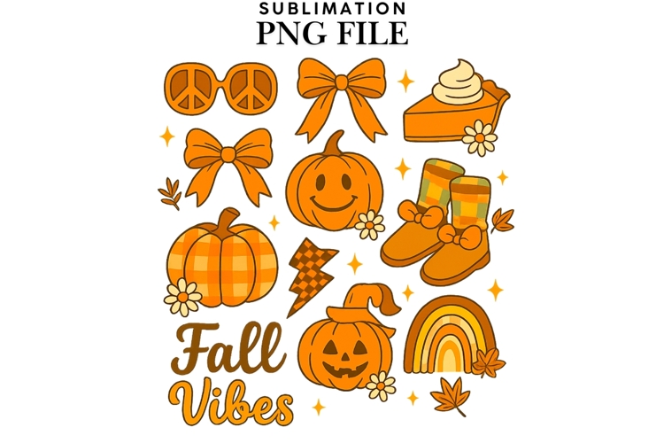 Fall vibes png design for T-shirts