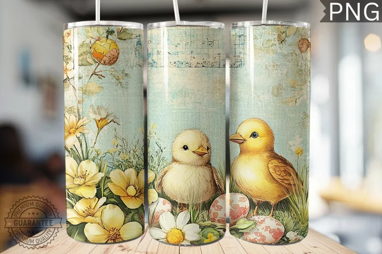 Spring Easter Tumbler Wrap - High Quality 300 Dpi