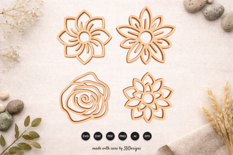 Floral Laser Cut SVG Set