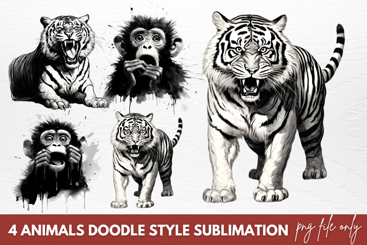 Animals Doodle Style Sublimation