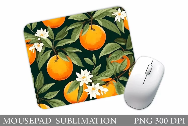 Orange Mouse Pad Design. Fruits Mouse Pad Sublimation