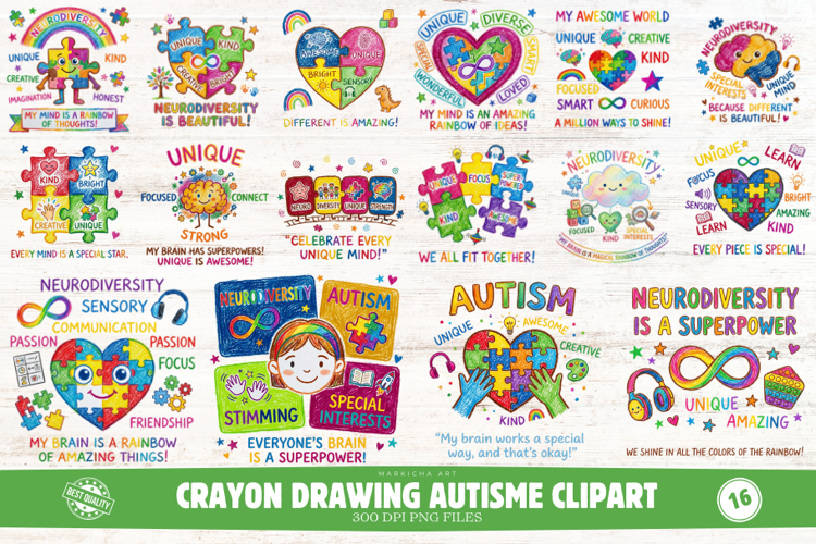 Crayon Drawing Autisme Clipart