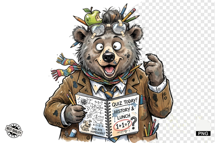 Whimsical Back To School Clipart - Quirky School PNG example image 1