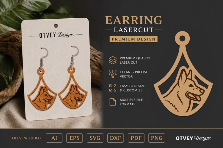 Dog Earring Laser Cut SVG| Cute Jewelry Design
