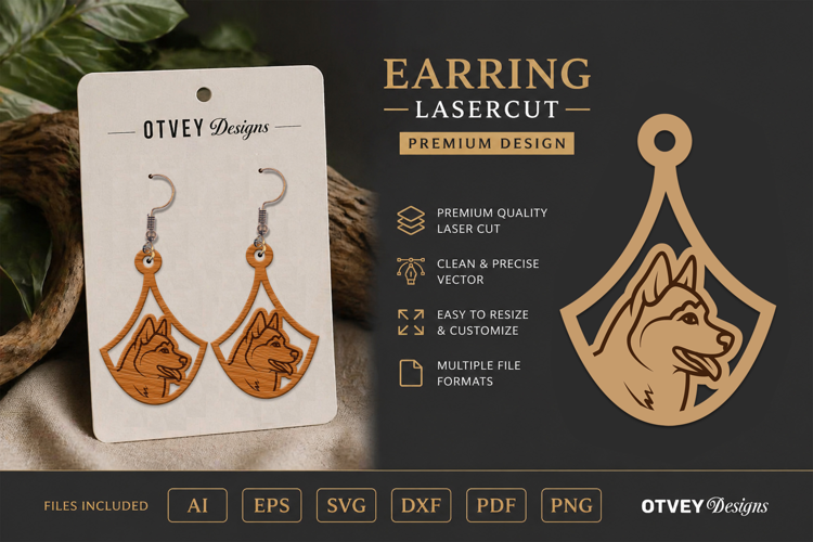 Dog Earring Laser Cut SVG| Cute Jewelry Design